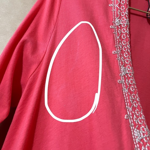 Johnny Was Embroidered Hummingbird Cardigan Sweater Wrap Open Front Pink Size M - Picture 6 of 15